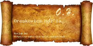 Oreskovics Héla névjegykártya